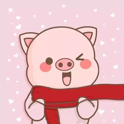 2019猪年卡通情侣头像两张一左一右 对风